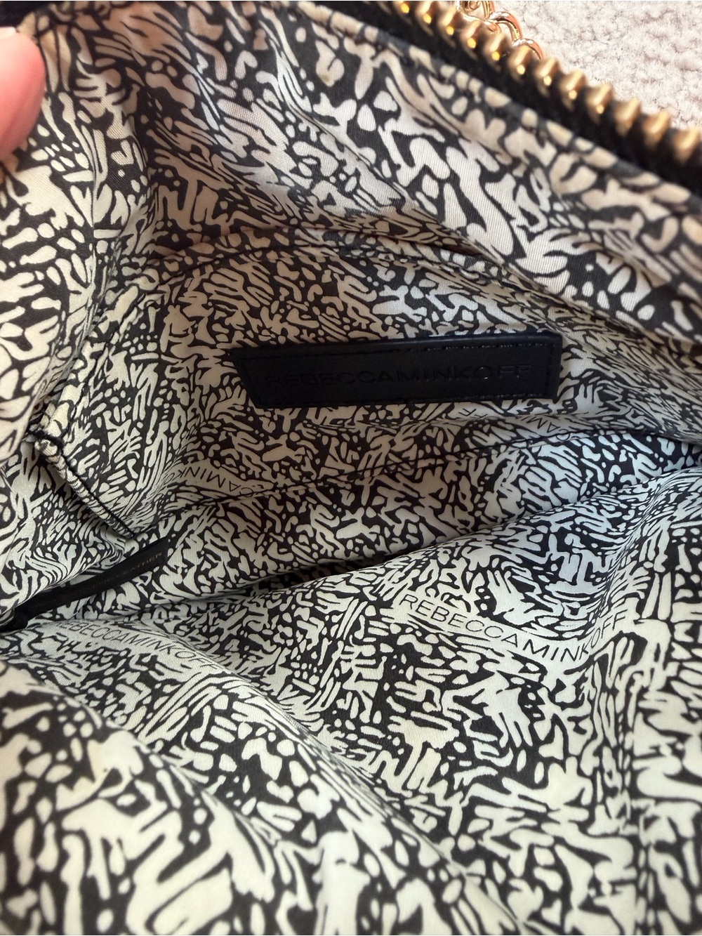 Rebecca Minkoff crossbody bag black leather chain strap - Picture 5 of 7